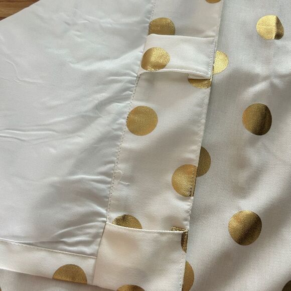 84” white with gold polka dot black-out curtains - Picture 5 of 5